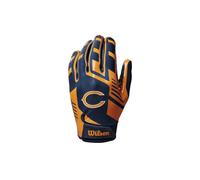 Wilson Gants de football AD NFL Stretch Fit – Respirant – Chicago Bears Bleu/Orange Adulte
