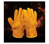 Gants de soudage à deux couches en peau mouton, résistants l'usure, Anti-brûlure, Protection souple for soudeur, assurance du travail(Yellow sheepskin)