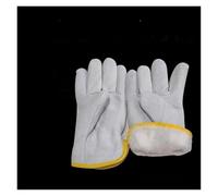 Gants de soudage à deux couches en peau mouton, résistants l'usure, Anti-brûlure, Protection souple for soudeur, assurance du travail(White Velvet)