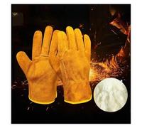 Gants de soudage à deux couches en peau mouton, résistants l'usure, Anti-brûlure, Protection souple for soudeur, assurance du travail(Conversion Velvet)