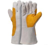 Gants de soudage double couche avec intérieur en peau de mouton et extérieur en peau de vache pour la défense de la chaleur et des étincelles (peau de mouton)