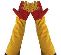 Gants de soudage en cuir de 60 cm avec manches extra longues, gants de travail anti-coupe, gants de travail résistants à la chaleur extrême, gants de protection de travail, gants de cheminée