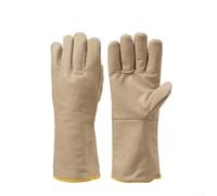 Gants de soudage en cuir de vachette résistants aux flammes, isolation thermique, gants de travail avec protection étendue des bras et doublure respirante pour le soudage