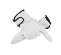 Gants de soudage en cuir souple avec isolation thermique et résistance à l'usure, conçus pour les travaux de jardinage, le déménagement des marchandises et le traitement mécanique (blanc)