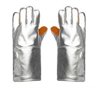 Gants de soudage en feuille d'aluminium et cuir, isolation thermique, anti-brûlure, équipement de protection ignifuge pour soudage, barbecue, câblage de précision, protection haute température