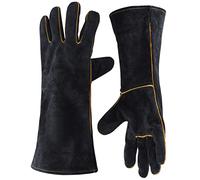 Gants de Soudeur en Cuir 932 °F Gants de Travail Haute Température pour Soudage BBQ Cuisine Four De Cuisson Jardinage