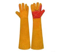 Gants de soudeur en cuir de 60 cm de long résistants à la chaleur