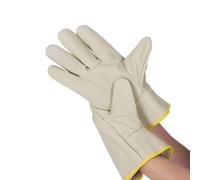 Gants de soudeur en cuir résistant à l'usure - 1 lot de gants de soudage au bois adaptés pour l'extérieur et la cuisine - Résistants à l'usure et flexibles - Résistants à la chaleur