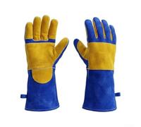 Gants de soudure 40 cm en cuir de vachette résistant à la chaleur Gants résistants au feu Gants résistants à la chaleur 40 cm Doublure en coton doux Intérieur longs gants de soudeur 40 cm Pour four