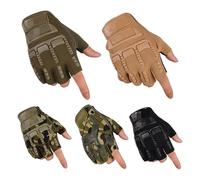 Gants de sport d'extérieur demi-doigts multi-usages pour la pêche, le cyclisme, l'haltérophilie, design unisexe (vert militaire)