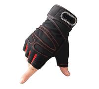 Gants De Sport Gants de Fitness demi-doigt for hommes et femmes, protège-poignet, haltère de sport, équitation, barre horizontale antidérapante, entraînement Pour l'exercice et la forme physique(Red,X