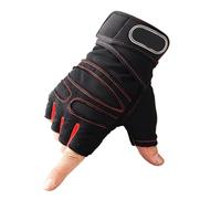 Gants De Sport Gants d'haltères for hommes et femmes, haltérophilie, musculation, entraînement, Sport, gymnastique, protection de poignet antidérapante Pour l'exercice et la forme physique(Black Red,M