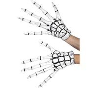 Gants De Squelette Faucheuse Blanc En Latex Accessoire De Déguisement Halloween