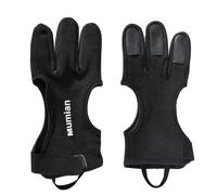 Gants de tir à l'arc pour jeunes - Languette de protection à trois doigts avec design ventilé, protection noire multi-tailles | Équipement de protection-des mains confortable pour les apprenants adult
