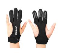 Gants de tir à l'arc pour jeunes - Languette de protection à trois doigts avec design ventilé, protection noire multi-tailles | Équipement de protection-des mains confortable pour les apprenants adult
