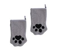Gants de toilettage - Lot de 2 - de bain pour animaux de compagnie | Nettoyage et massage avec serviette à séchage rapide pour chats à poils longs - Double face Idéal pour un usage quotidien, le