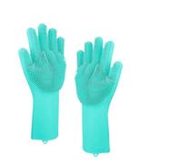 Gants de toilettage pour animaux, brosse de bain en silicone chiens chats | silicone et caoutchouc, cinq doigts, têtes de brosse denses, toilettage, bain, nettoyage(Mix B-2Pairs)