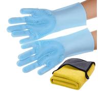 Gants De Toilettage Pour Animaux - Moufle Lavante Pour Chats Avec Serviette - Douceur Des Poils Morts Pour Petits Animaux Chiots Chats Douche Quotidienne Extérieur Vaisselle Voiture