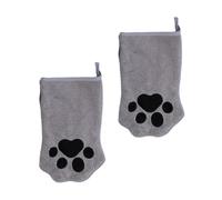 Gants De Toilettage Pour Chats | 1 Paire Polaire Corail Séchage Rapide Réutilisable | Gants serviette nettoyage chiot et mitaines de bain - Salon, Bain, Voyage, Pension Animaux, Salon Toilettage Et Ma
