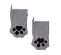 Gants De Toilettage Pour Chats Une paire double-face polaire corail | Gants de lavage pour chat et serviette de toilettage pour salle de bain, salon, pension