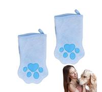 Gants de toilettage pour Chien - Une Paire Double-Face Polaire Corail élimination de Poils,Mitaines De Bain Séchantes pour Chiot,pour Maison, Voyage, Salon Animal, Pension