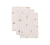 Gants de Toilette Bébé Jollein - Animal Friends - Lot de 3-15x20 cm - Mousseline - 100% Coton - Gants de Toilette Bébé - Certifiée OEKO-TEX