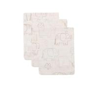 Gants de Toilette Bébé Jollein - Elephant Tales - Lot de 3-15x20 cm - Mousseline - 100% Coton - Gants de Toilette Bébé - Certifiée OEKO-TEX