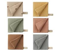 Gants de toilette carrés en mousseline pour bébé - Serviette et débarbouillettes pour le bain - Bavoirs en coton absorbants, doux et respirants