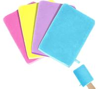 Gants De Toilette En Microfibre,Lot De 4 Gants De Nettoyage Du Visage Doux,Chiffon De Bain En Microfibre,Serviette De Visage,Gants Démaquillants S 15 X 20cm.[O270]