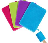 Gants De Toilette En Microfibre,Lot De 4 Gants De Nettoyage Du Visage Doux,Chiffon De Bain En Microfibre,Serviette De Visage,Gants Démaquillants S 15 X 20cm.[O271]