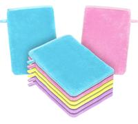 Gants De Toilette En Microfibre,Lot De 8 Gants De Nettoyage Du Visage Doux,Chiffon De Bain En Microfibre,Serviette De Visage,Gants Démaquillants S 15 X 20cm.[O269]