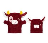 Gants de toilette marionnette Rosalie la vache Lilliputiens Rouge G