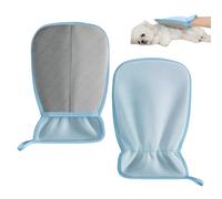 Gants de toilette pour poils d'animaux de compagnie : outil de défilement des deux côtés 2 pièces pour lapins de chiens à poils longs, design imperméable et non glissant. Salon de bain confortable