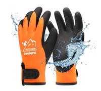 Gants de travail 100% étanches pour hommes et femmes, gants de travail d'hiver pour temps froid, écran tactile, gants thermiques chauds, orange, taille L