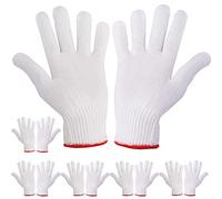 Gants de travail à la main de sécurité pour homme et femme - Gants de travail en tricot épais pour réparation de coupes durables - Poids léger pour travail de sécurité - Coton épais - 6 Pairs