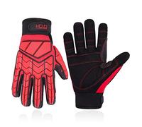 Gants de travail anti-vibration, rembourrage SBR, protection TPR contre les impacts, rouge