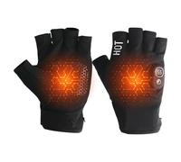 Gants De Travail Chauffants Design sans Doigts, Gants Hiver Chauffants USB, Mitaine à Contrôle de Température 3 Niveaux pour Trajet Temps Froid Ski Randonnée Vélo Moto Camping
