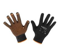 Gants de travail, coton et polyester, à pois, taille 10