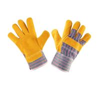 Gants de travail, croûte de cuir de vache jaune, 10,5""