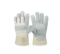 Gants de travail en cuir pour homme et femme - Gants de protection - Gants de montage pour jardinage, soudeur, cheminée (cuir fendu de bovin) - Paume renforcée - 1 paire