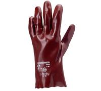 Gants de travail EUROCHEM PVC rouge 27cm traité Sanitized T10 - 3510