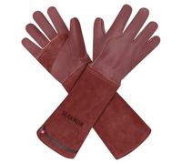 Gants de Travail Jardinage Homme/Femme, Cuir Vache Durable, Paume Renforcée | Gants de Travail en Cuir de Vache Durable, avec Protection des Avant-Bras pour Jardinier et Fermier, Paume Renforcée Jaune