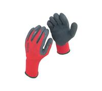 Gants de travail latex gris nylon rouge