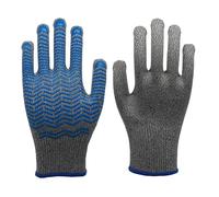 Gants de travail résistants à rayures en silicone - Ne plient pas - Pour fruits de mer - Installation en verre - Protection de sécurité - 1 paire de gants d'épreuve coupés avec poignée en silicone