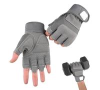 Gants de travail sans doigts - Gants d'équitation - Gants d'entraînement au poignet réglables - Équipement de main renforcé antidérapant pour la chasse, le cyclisme, l'escalade, le paintball et le