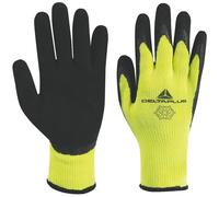 Gants de travail thermiques en latex Delta Plus Apollon VV735 jaunes/noirs taille L