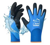 Gants de Travail Thermiques pour Temps Froid, Gants d'hiver imperméables, écran Tactile, Super adhérent, pour Jardinage, pêche, Lavage de Voiture, Gants de congélation, Bleu, XXL
