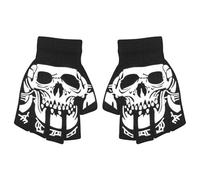 Gants de vélo squelette, gants squelettes, pour enfants, demi-doigts, gants squelettiques d'Halloween pour le cyclisme, confortables et phosphorescents pour la course, le cyclisme, le ski, Grande