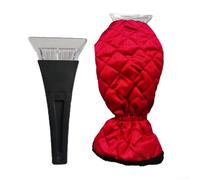 Gants de voiture d'hiver avec grattoir à glace et pelle à neige, conçus pour enlever efficacement la glace et la neige tout en offrant une protection thermique (rouge)