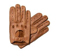 Gants de voiture exclusifs en cuir Peccary non doublés - Gants de cyclisme avec doigts, cousus à la main, gants en cuir sans doublure - Pour homme et femme - Marron - Small